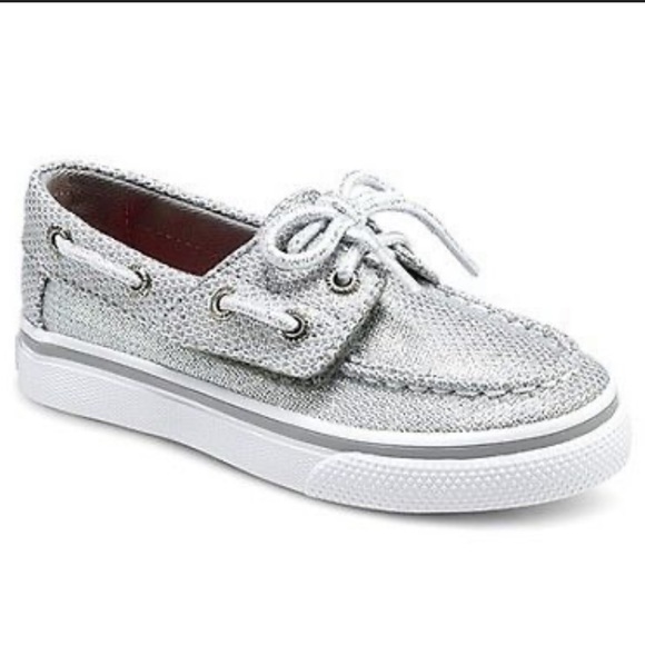 Sperry Other - SPERRY TopSider girls silver boat shoes size 11 GUC